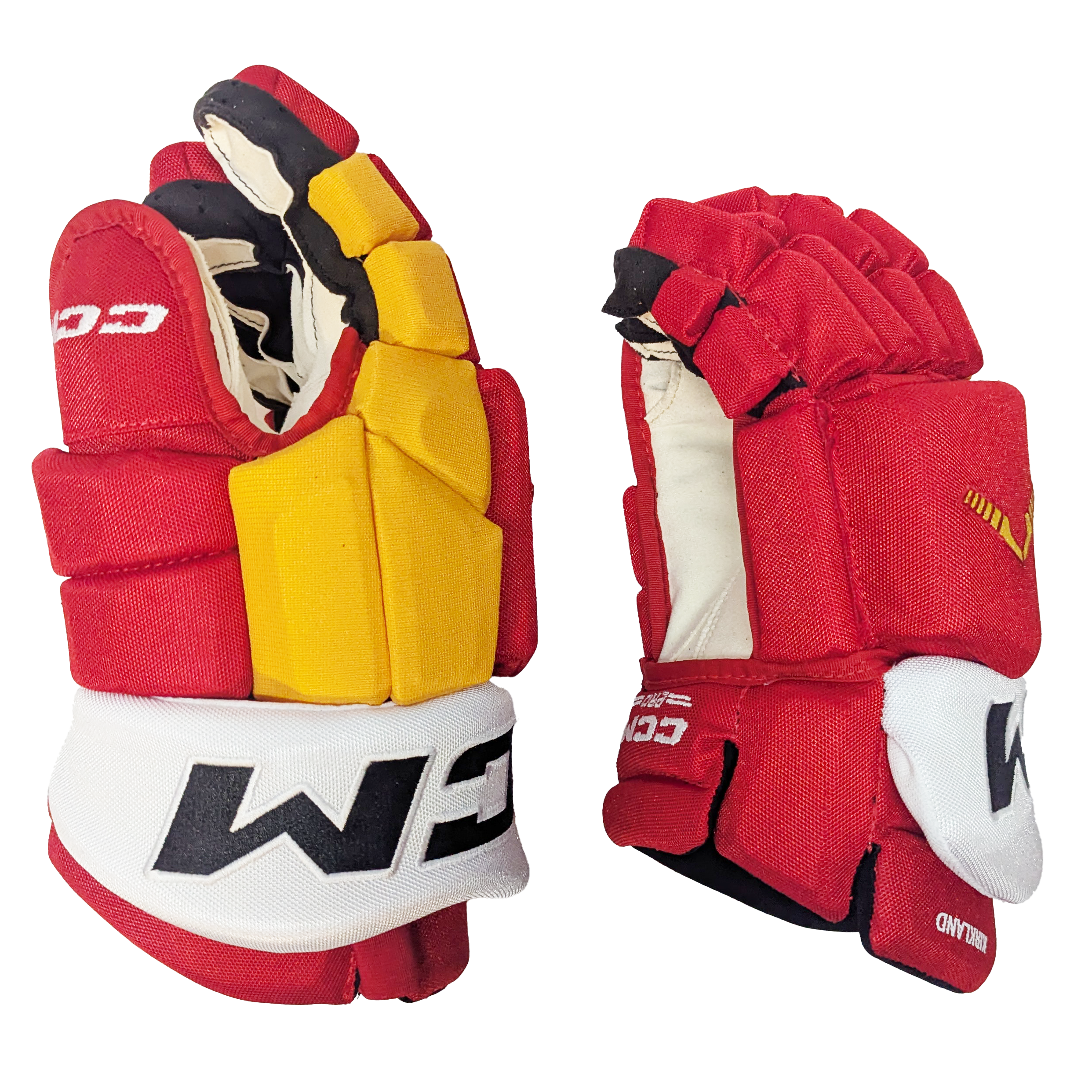CCM HGTKPP - Gant NHL Pro Stock - Justin Kirkland (Rouge/Jaune/Blanc)